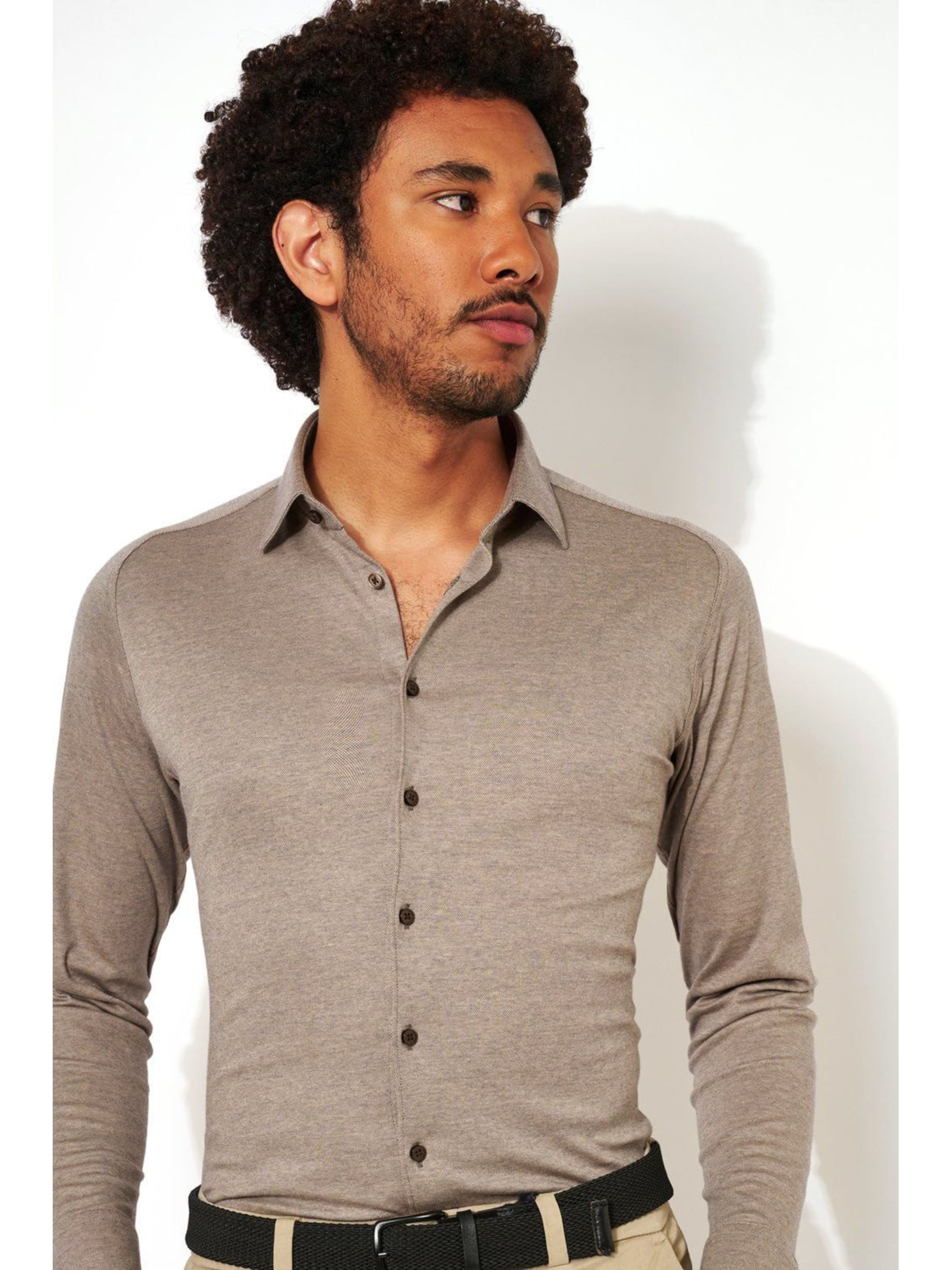 DESOTO Slim Fit Hemd 'Kent'‌‌ in Braun