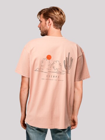 T-Shirt 'Escape Discover the World Savannah Minimalistic' F4NT4STIC en beige