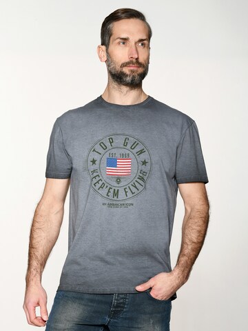 TOP GUN Shirt ' TG20201033 ' in Grey: front