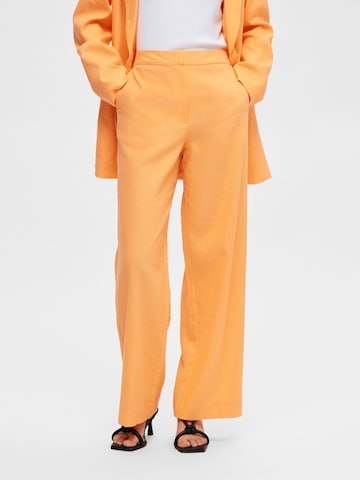 SELECTED FEMME Wide Leg Bukser med fals i orange: forside