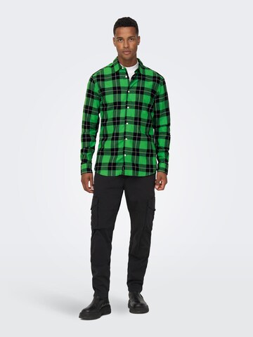 Only & Sons Slim Fit Skjorte 'Ari' i grønn