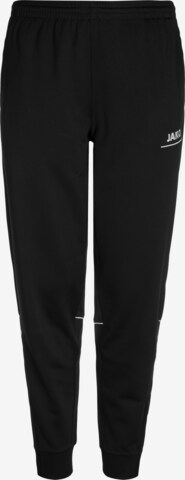 JAKO Tapered Workout Pants in Black: front