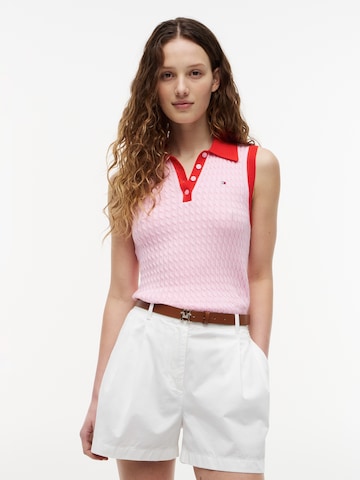 Tops en tricot TOMMY HILFIGER en rose : devant