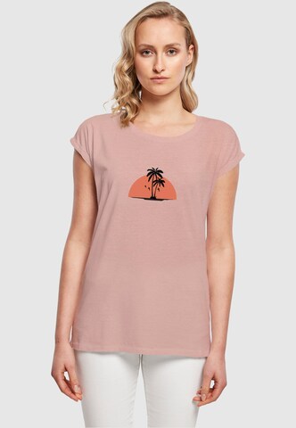 Merchcode T-Shirt 'Summer - Beach' in Pink: predná strana
