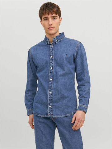 JACK & JONES Regular fit Button Up Shirt 'Felix' in Blue: front