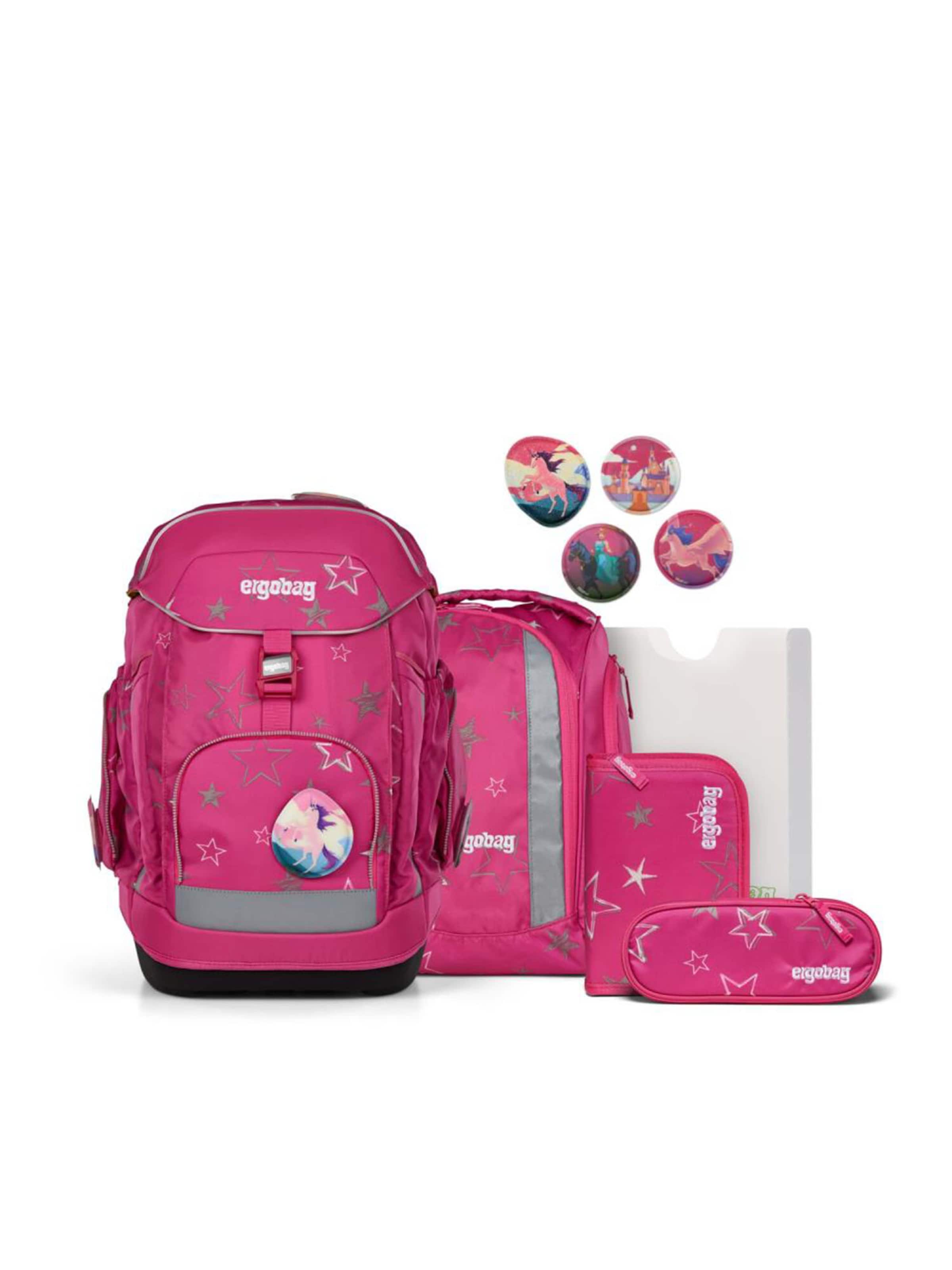 ergobag Backpack 'Maxi Schulrucksack Set 6tlg.' in Pink