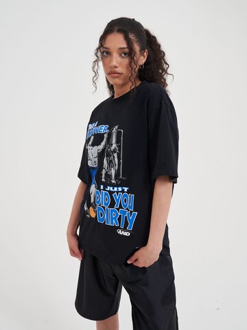 AND1 T-Shirt 'Did You Dirty Trash Talk' in Schwarz: Vorderseite