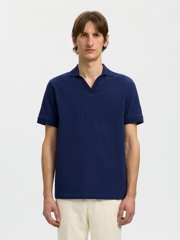 SELECTED Majica 'SLHMilan' | modra barva: sprednja stran