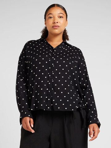 Vero Moda Curve Bluse 'VMBUMPY' in Schwarz: predná strana