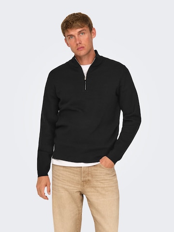 Only & Sons Sweter 'ONSCooper' w kolorze czarny: przód