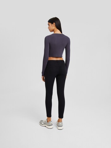 Bershka Skinny Džíny – černá