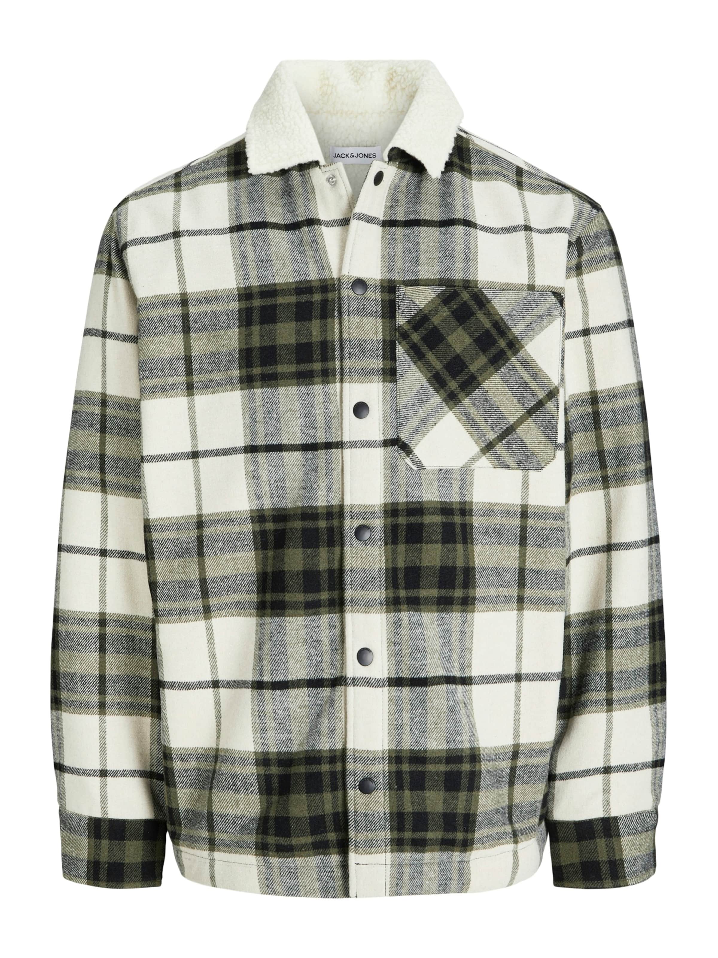 olíva / fekete / fehér JACK & JONES Átmeneti dzseki 'JJZac', Termék nézet