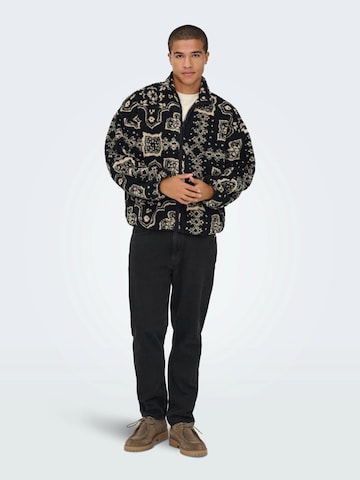Only & Sons Fleece Jacket 'ONSJAMES' in Black