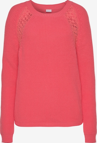 LASCANA Sweater in Pink: front