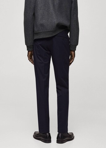 MANGO MAN Slim fit Pleated Pants 'Stanford' in Blue