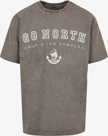 F4NT4STIC Shirt 'Go North Knut & Jan Hamburg' in Grey: front