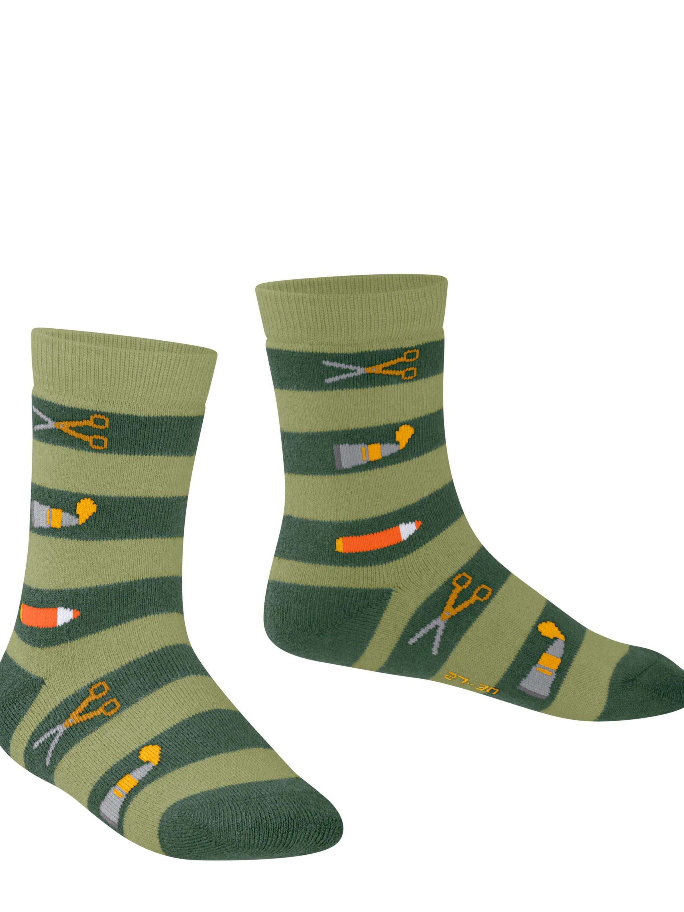FALKE Socks 'School Supplies' in Green: front