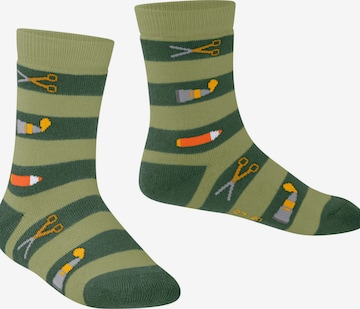 FALKE Socks 'School Supplies' in Green: front