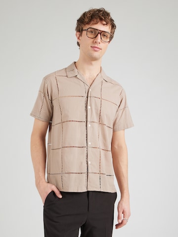 JACK & JONES Comfort Fit Πουκάμισο 'JORSUMMER LUKE' σε καφέ: μπροστά