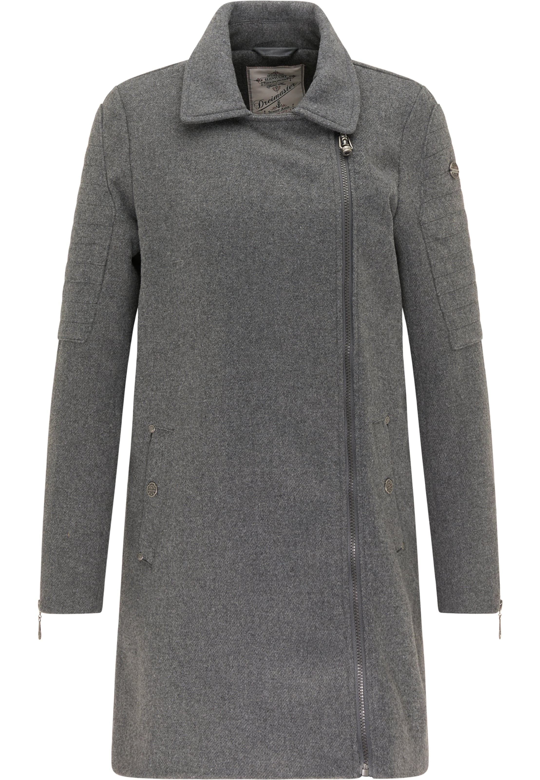 DreiMaster Vintage Winter coat in Grey: front