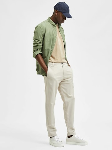 SELECTED HOMME Tapered Hose 'York' in Beige