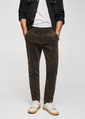 MANGO MAN Slim fit Pants 'Berdam' in Brown: front