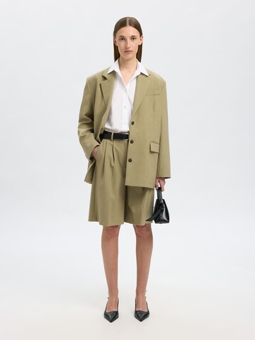 SELECTED Wide leg Bandplooibroek 'SLFRITA' in Groen