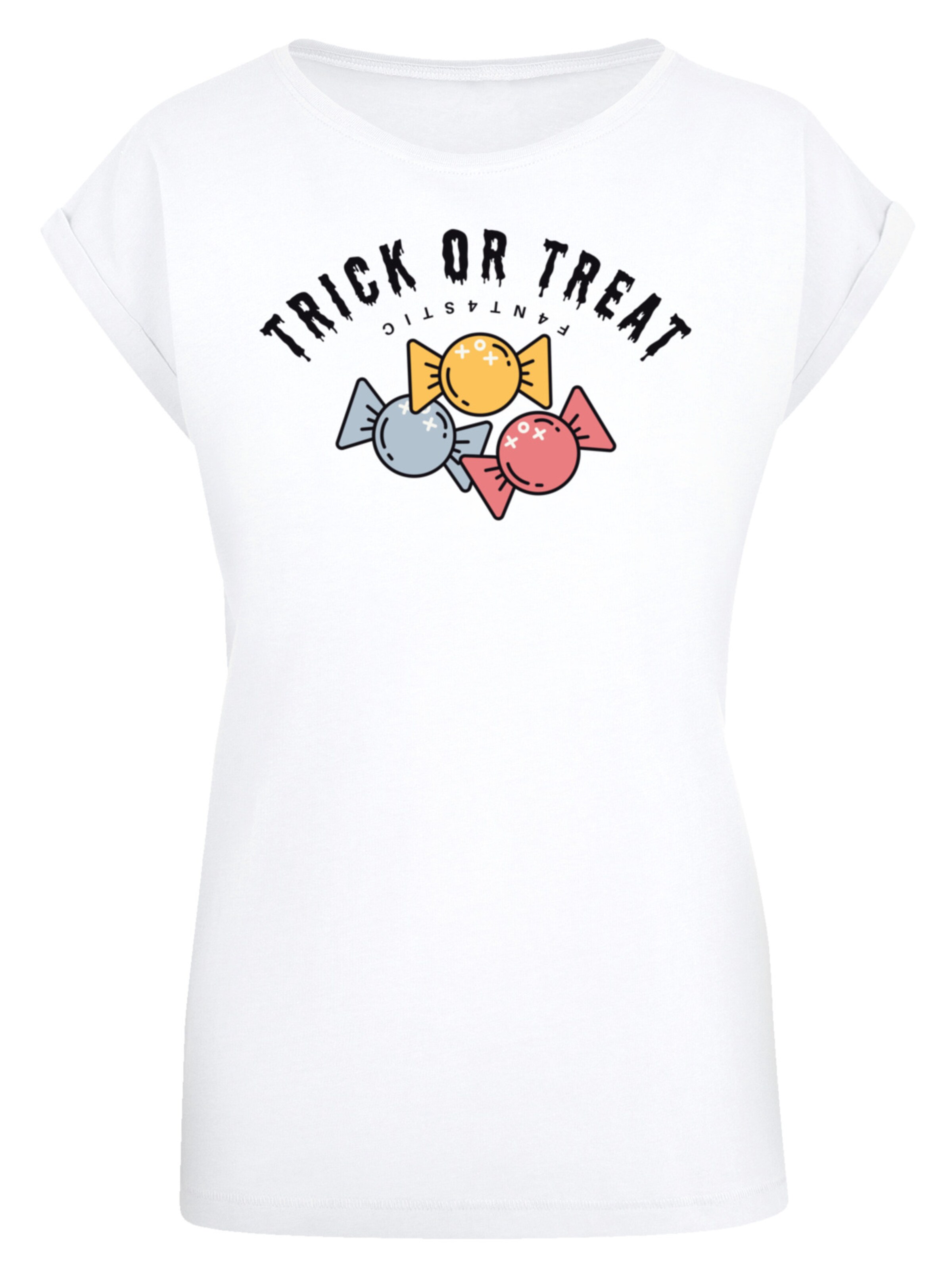 F4NT4STIC T-shirt 'Trick Or Treat Halloween' en mélange de couleurs / blanc, Vue avec produit