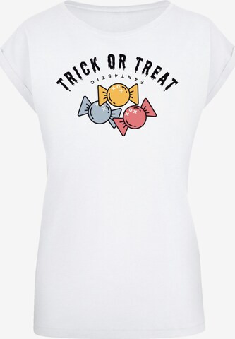 F4NT4STIC Shirt 'Trick Or Treat Halloween' in White: front