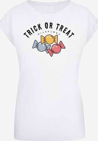 T-shirt 'Trick Or Treat Halloween' F4NT4STIC en blanc : devant