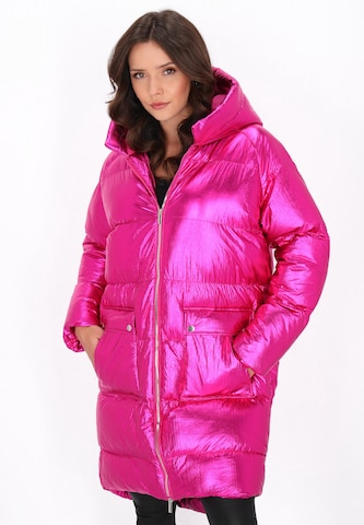 faina - Sobretudo de inverno em rosa: frente