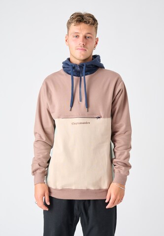 Cleptomanicx Sweatshirt 'Block' in Beige: front