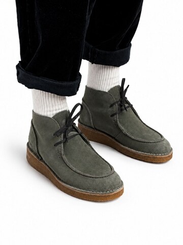 oswen Lace-up boot 'Ewaldi Suede Boot' in Green