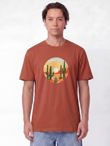 T-Shirt 'Sonnenuntergang In Der Wüste' Watapparel en rouge : devant
