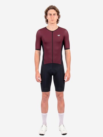 WULIBIKE - Ropa deportiva 'Wulibike Triathlonanzug Herren Eng anliegend, Kurzarm, rot, schnelltrocknend' en rojo: frente