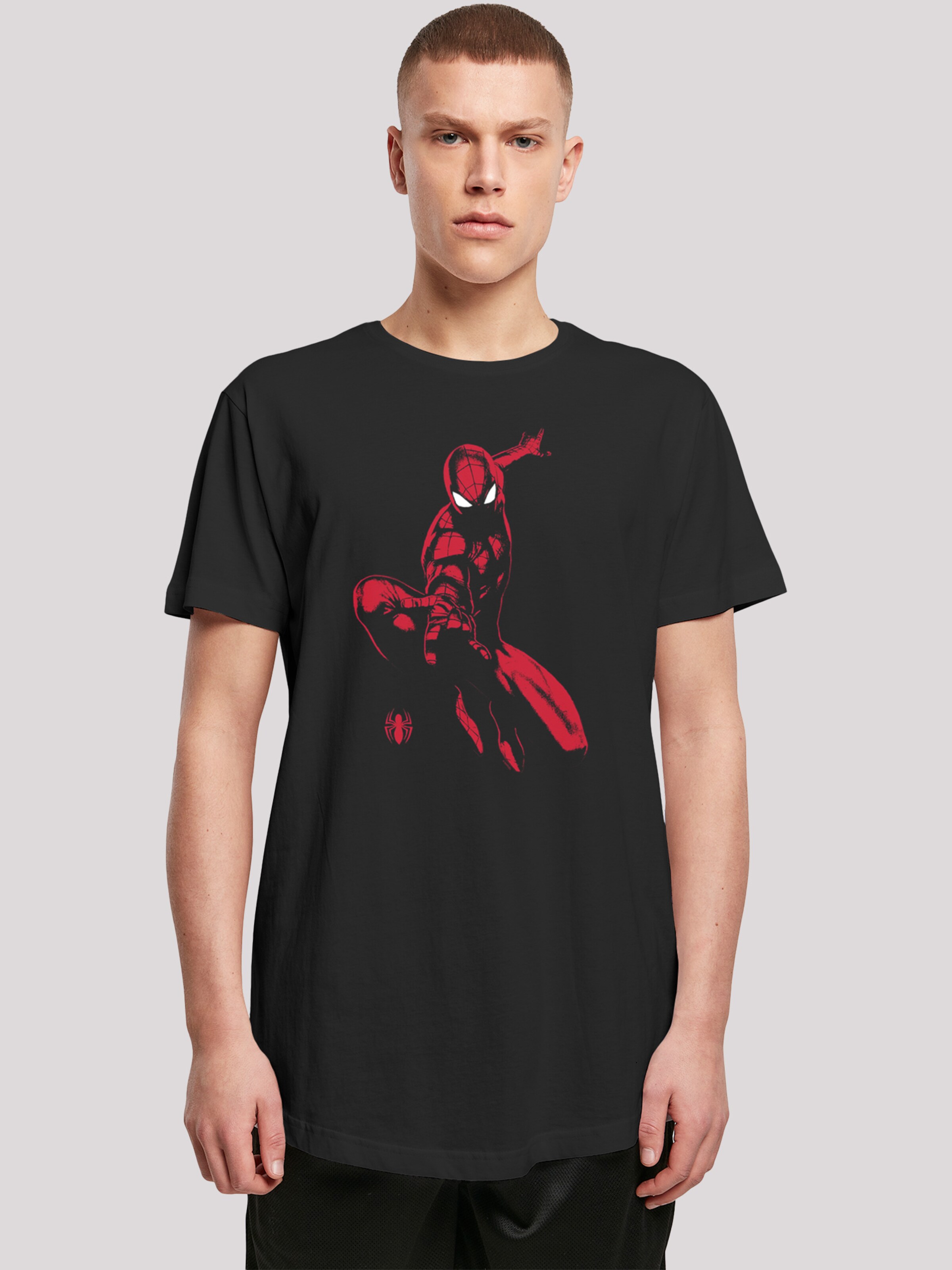 Männer Große Größen F4NT4STIC T-Shirt 'Marvel Spiderman Spidey im Schatten' in Schwarz - BS73534