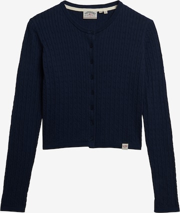Superdry Gebreid vest in Blauw: voorkant