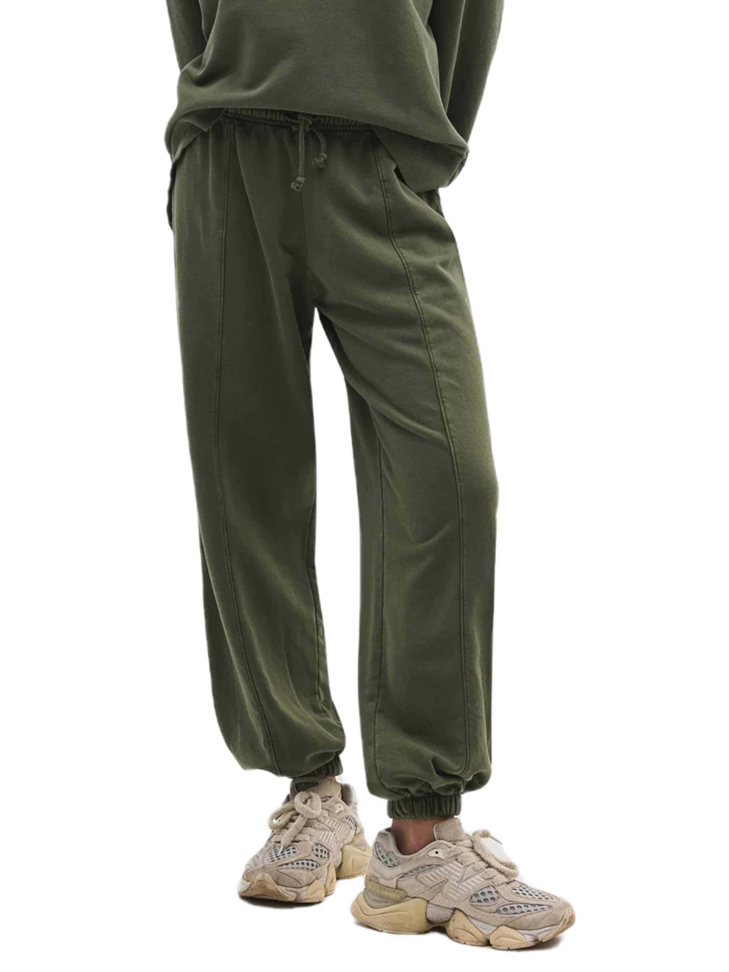 No Matter What Baggy Pants in Green: front