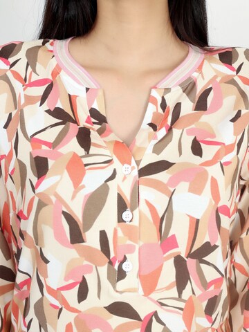 VICCI Germany Blusenshirt, Tunikaausschnitt mit verkürzter Knopfleiste in Rot