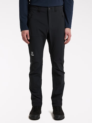 Haglöfs Slim fit Outdoor Pants 'Morän' in Black: front