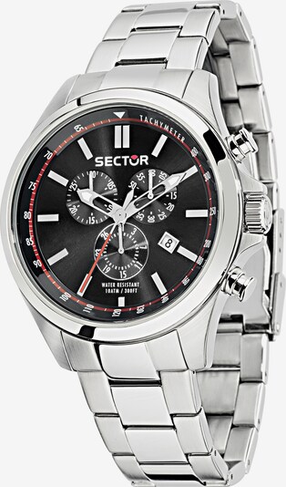 SECTOR Analoog horloge '180 CHR BLACK DIAL BRACELET' in de kleur Zwart / Zilver, Productweergave