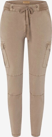 Coupe slim Pantalon cargo 'Malika' TIMEZONE en marron : devant