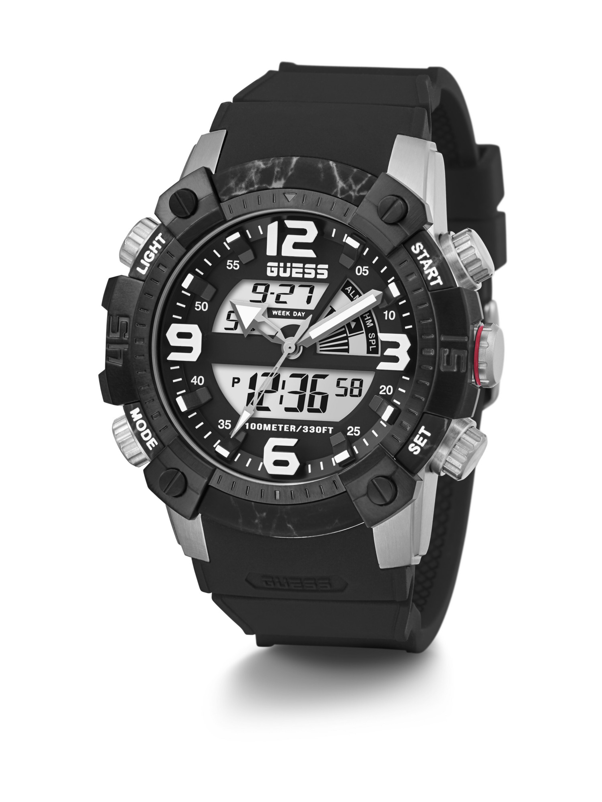 GUESS Digitaluhr ' SLATE ' in Schwarz