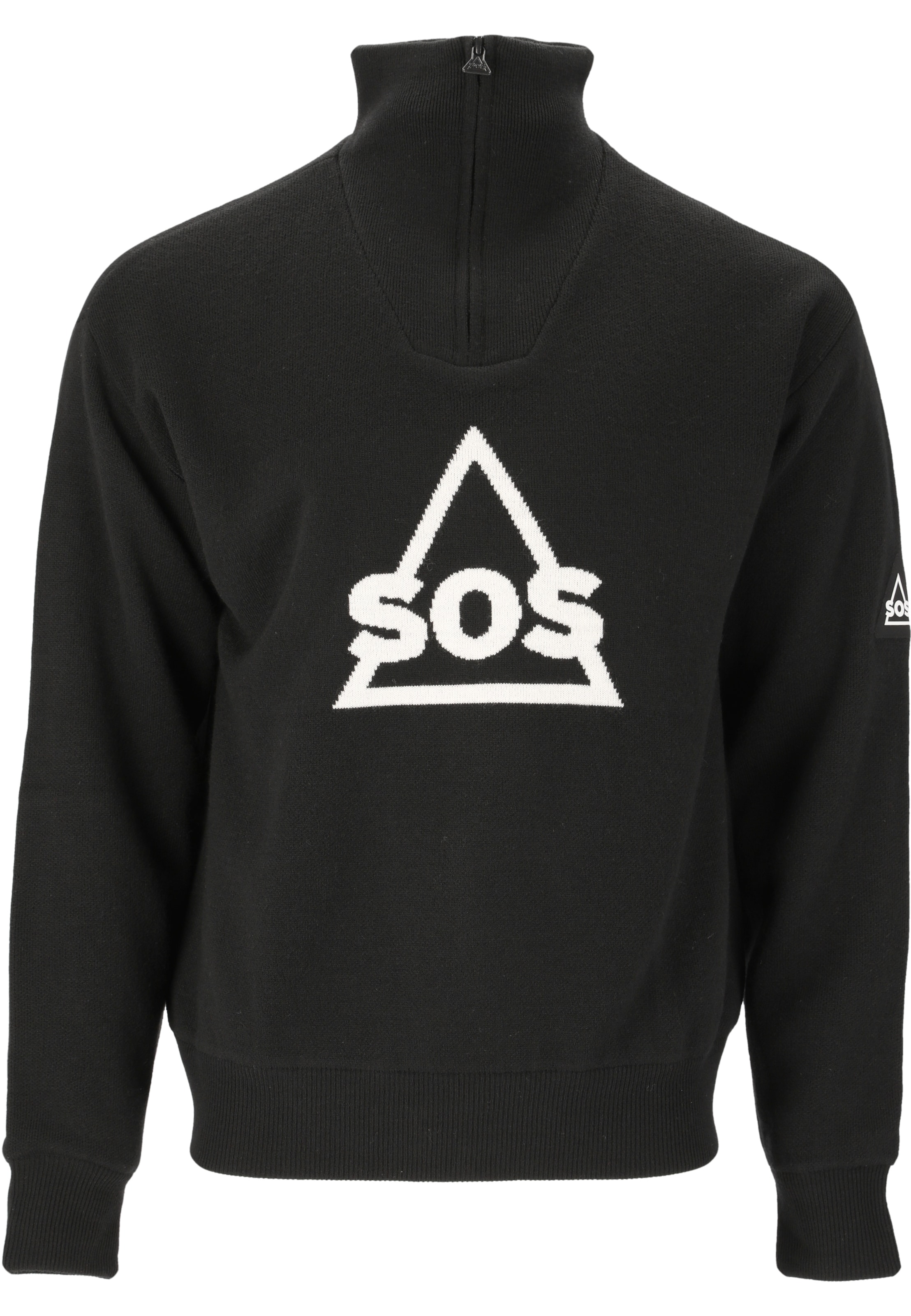 SOS Pullover 'Tignes' in Schwarz: Vorderseite