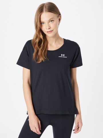 UNDER ARMOUR Funktionsbluse i sort: forside