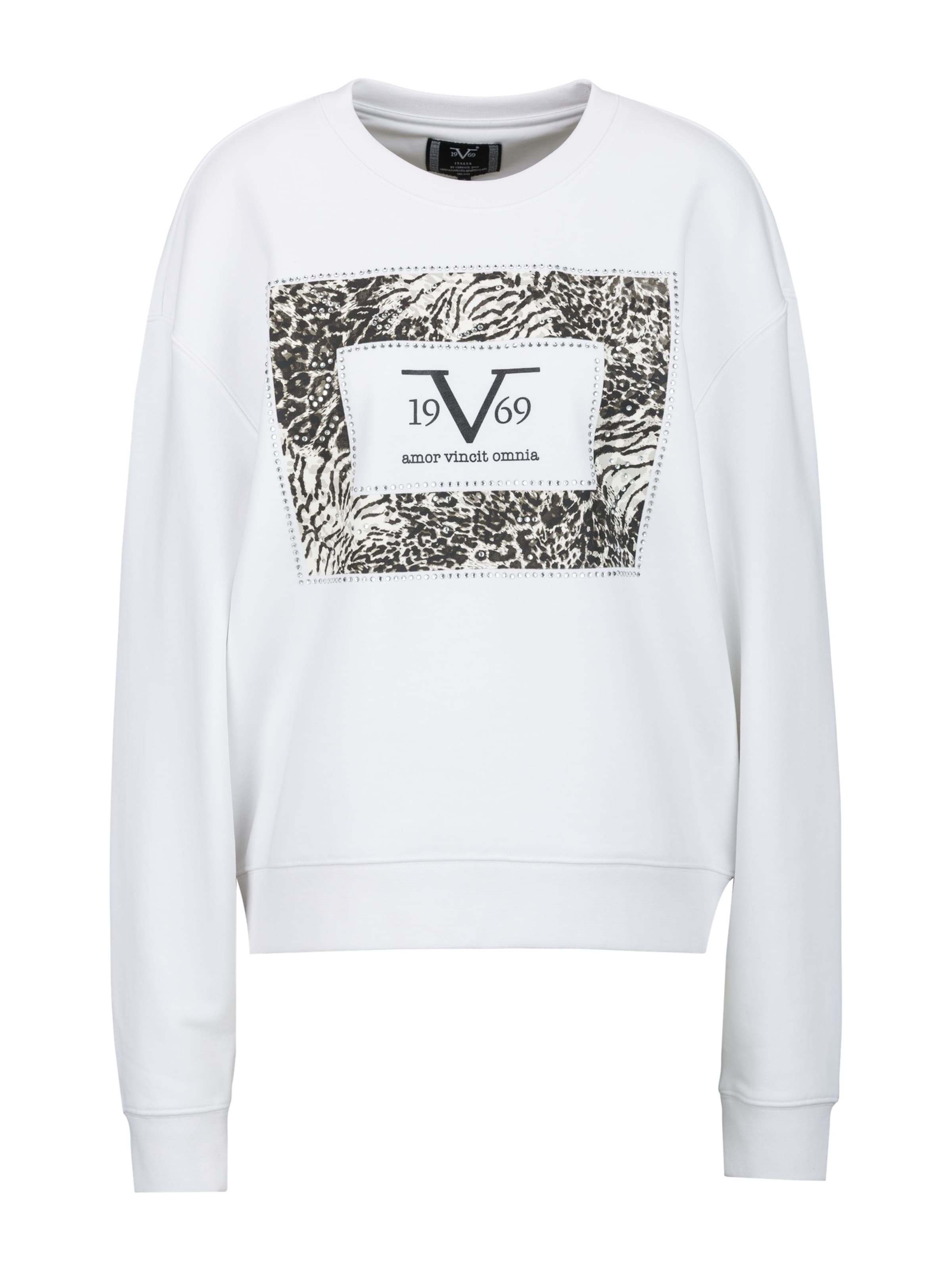 19V69 ITALIA Sweatshirt ' SINJA EMBELLISH ' in White: front