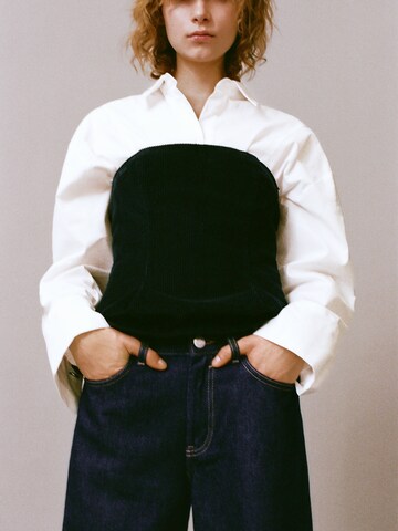 Pull&Bear Ohlapna forma Kavbojke | modra barva