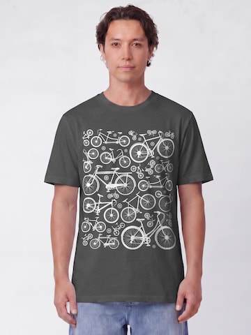 Watapparel Shirt 'Fahrräder' in Grijs: voorkant