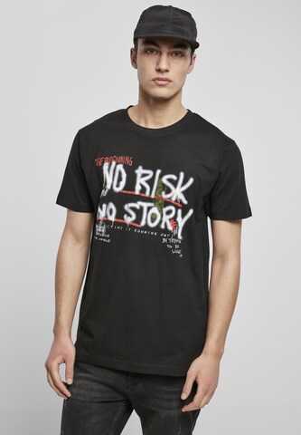 Mister Tee Shirt 'No Risk No Story' in Schwarz