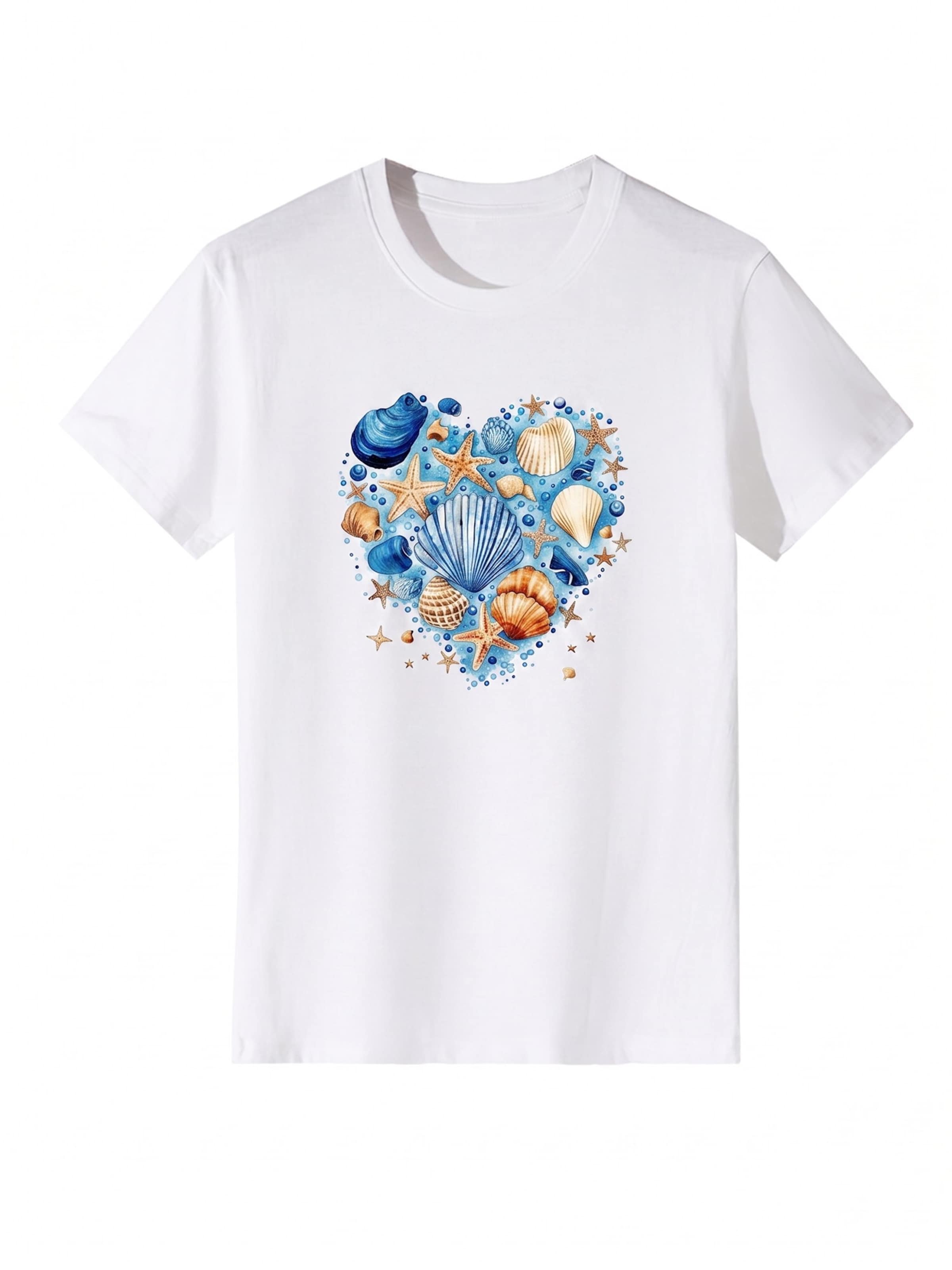 T-shirt 'Women's Short Sleeve Shirt Summer Tops' LapaPlus en blanc : devant
